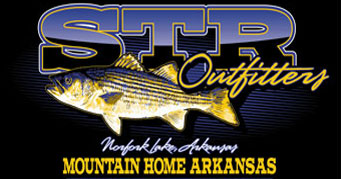 STR Outfitters lake norfork striper fishing logo